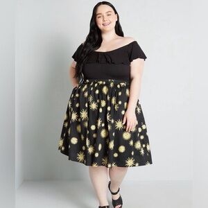ModCloth Sunshine Soirée Cotton Skirt